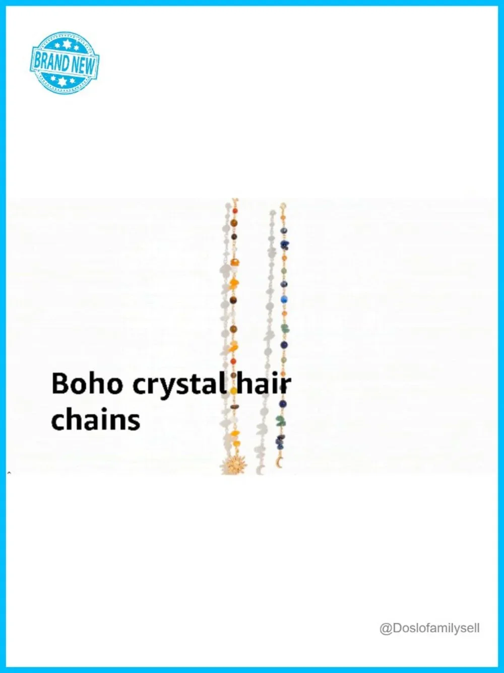 Summer Boho Crystal Long Tassel Hair Chain Vintage Beach Hairwear